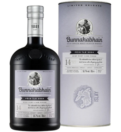 Bunnahabhain Feis Ile 2024 Ruby Port Cask Finish 14 Year Old Single Malt