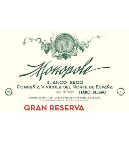 Cune Monopole Clasico Blanco Seco Gran Reserva 2015